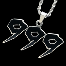 Load image into Gallery viewer, Black &#39;Triple 9&#39; Necklace
