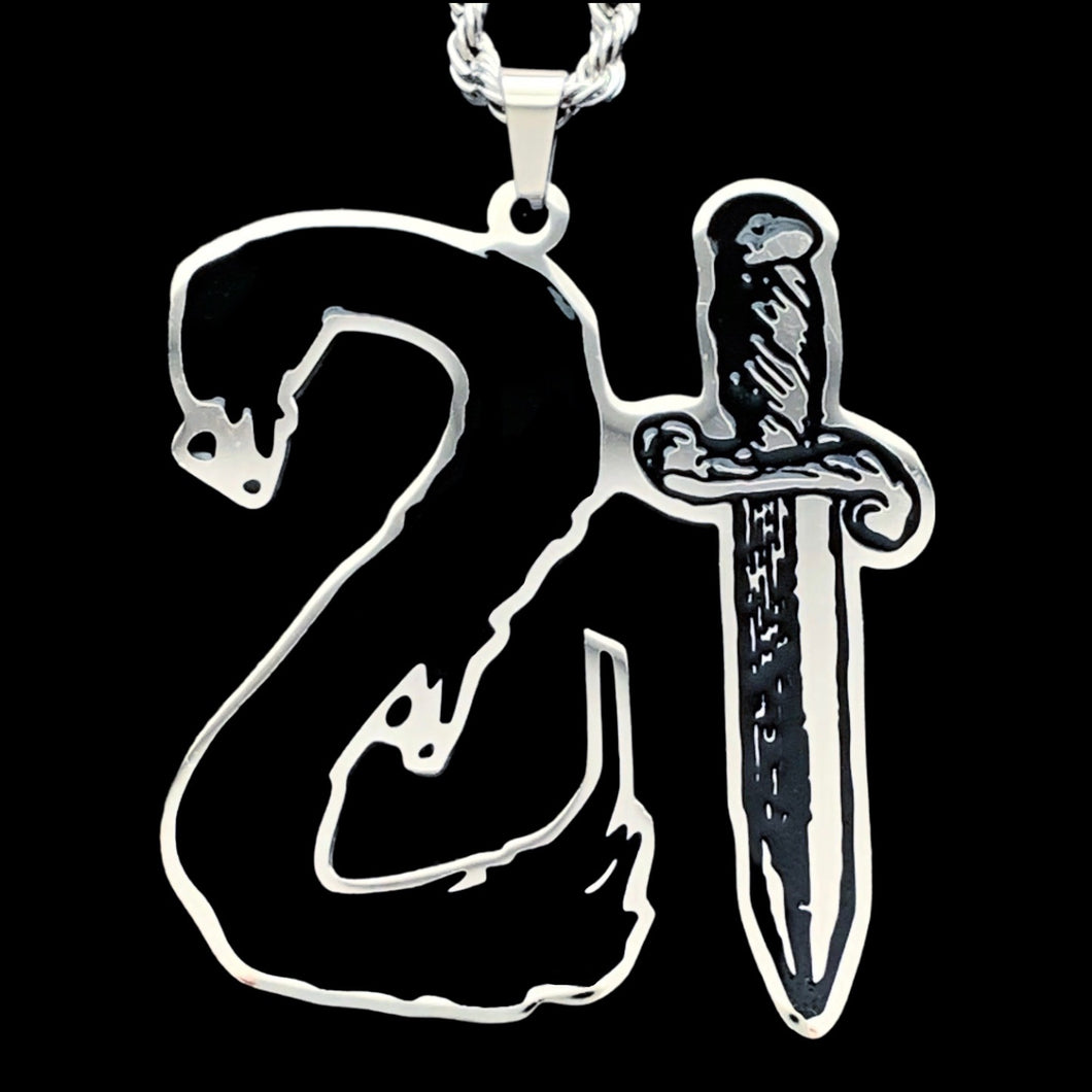 Black '21' Necklace