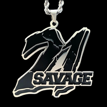 Load image into Gallery viewer, Black &#39;21 SAVAGE&#39; Necklace
