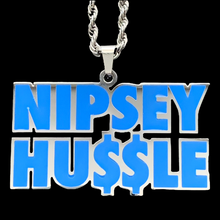 Load image into Gallery viewer, Blue &#39;NIPSEY HU$$LE&#39; Necklace
