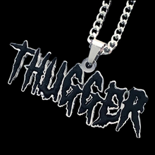Load image into Gallery viewer, Black 'THUGGER' Necklace