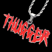 Load image into Gallery viewer, Red 'THUGGER' Necklace