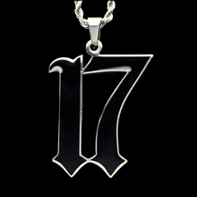 Load image into Gallery viewer, Black '17' Necklace