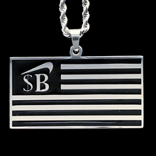 Load image into Gallery viewer, Black '$B Flag' Necklace