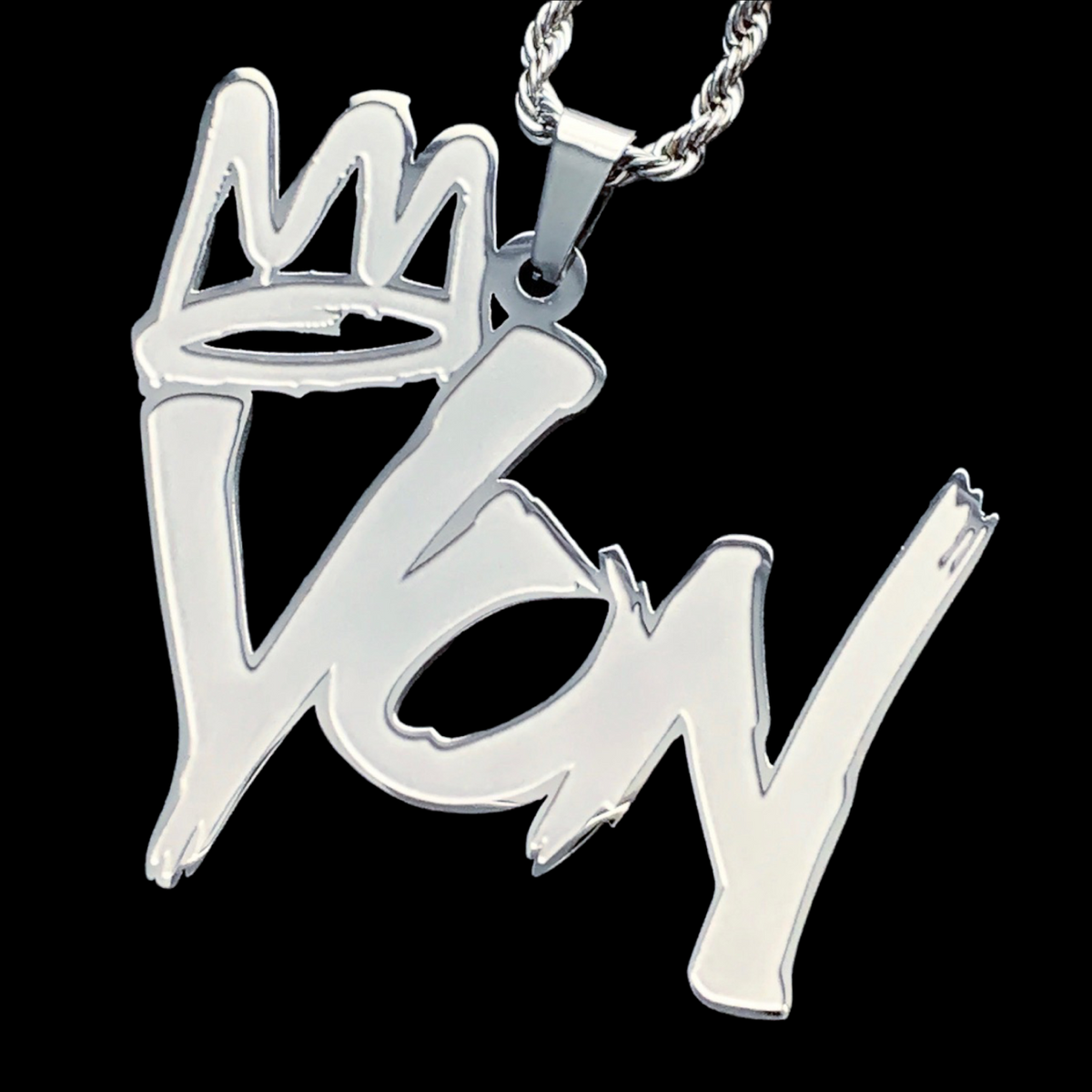 Etched 'King Von' Necklace Jewelry Designs by ACE