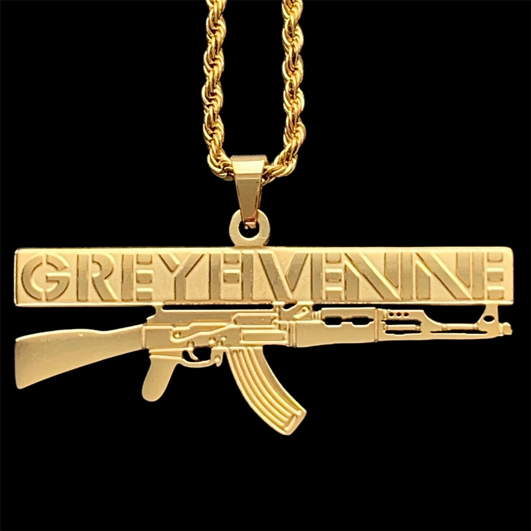 Gold 'AK' Necklace