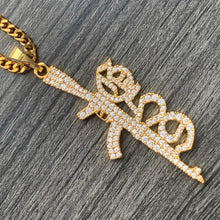 Load image into Gallery viewer, Iced Gold &#39;G59 Rifle&#39; Necklace
