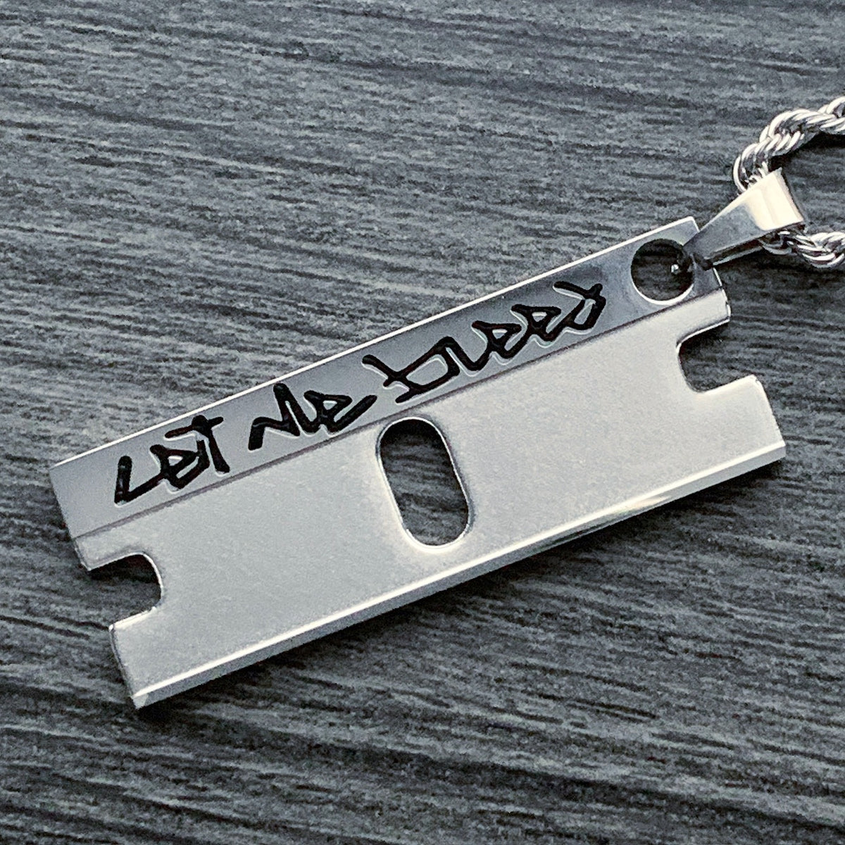 Black 'Let Me Bleed' Razor Necklace – Jewelry Designs by ACE