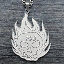 Load image into Gallery viewer, &#39;Flaming 999 Skull&#39; Necklace
