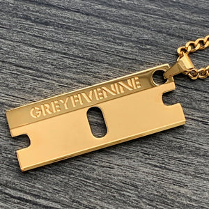 Gold 'SUICIDEBOYS Razor' Necklace