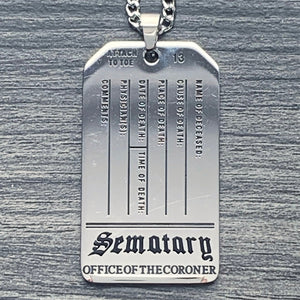 Black 'Sematary Toe Tag' Necklace