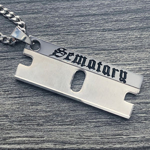 Black 'Sematary Razor' Necklace