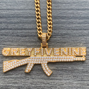 Iced Gold 'AK' Necklace