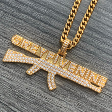 Load image into Gallery viewer, Iced Gold &#39;AK&#39; Necklace
