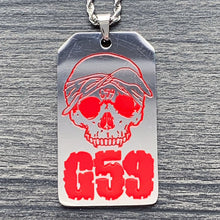 Load image into Gallery viewer, Red &#39;G59 Toe Tag&#39; Necklace
