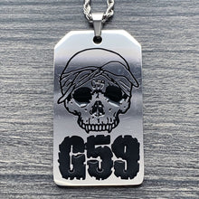 Load image into Gallery viewer, Black &#39;G59 Toe Tag&#39; Necklace
