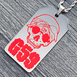 Red 'G59 Toe Tag' Necklace