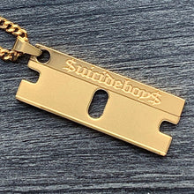 Load image into Gallery viewer, Gold &#39;$uicideboy$ Razor&#39; Necklace
