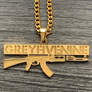 Gold 'AK' Necklace