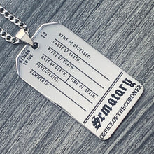 Load image into Gallery viewer, Black &#39;Sematary Toe Tag&#39; Necklace
