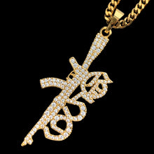 Load image into Gallery viewer, Iced Gold &#39;G59 Rifle&#39; Necklace
