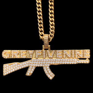 Iced Gold 'AK' Necklace