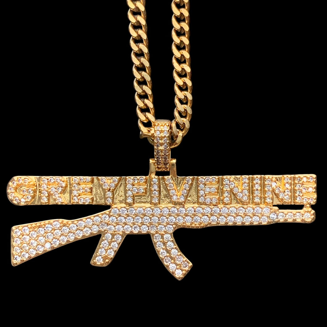 Iced Gold 'AK' Necklace