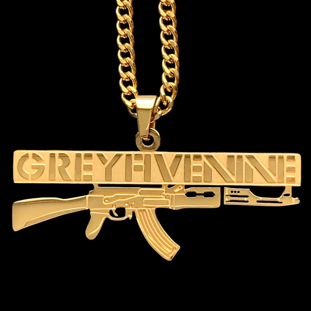 Gold 'AK' Necklace