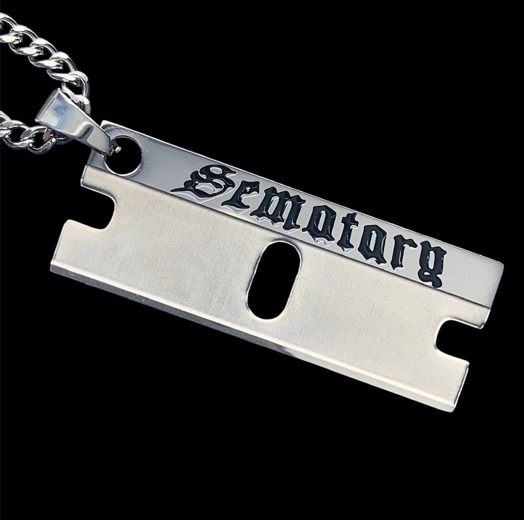 Black 'Sematary Razor' Necklace