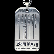 Load image into Gallery viewer, Black &#39;Sematary Toe Tag&#39; Necklace
