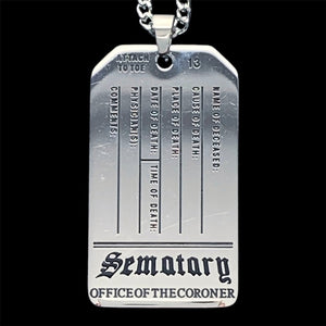 Black 'Sematary Toe Tag' Necklace