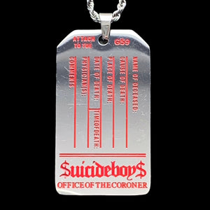 Red 'G59 Toe Tag' Necklace