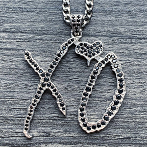 Iced Black 'XO' Necklace