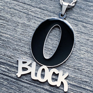 Black 'O Block' Necklace