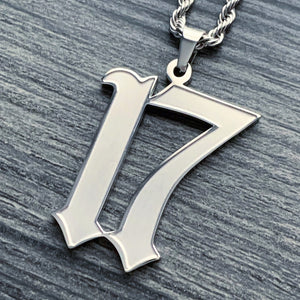Etched '17' Necklace