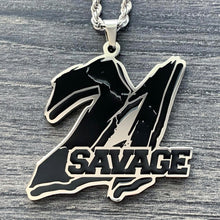 Load image into Gallery viewer, Black &#39;21 SAVAGE&#39; Necklace
