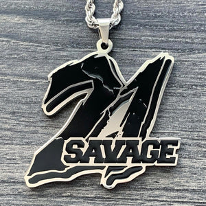 Black '21 SAVAGE' Necklace