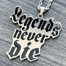 Load image into Gallery viewer, Black &#39;Legends Never Die&#39; Necklace

