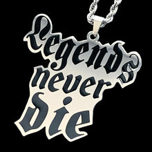Load image into Gallery viewer, Black &#39;Legends Never Die&#39; Necklace
