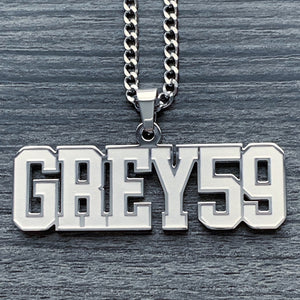 Etched 'Grey59' Necklace
