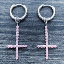 Load image into Gallery viewer, Pink &#39;Cross&#39; Earring
