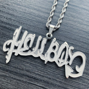 Etched 'Hellboy' Necklace