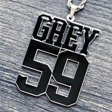 Load image into Gallery viewer, Black &#39;GREY59&#39; Necklace
