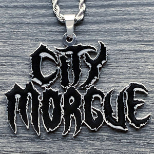 Black 'CITY MORGUE' Necklace