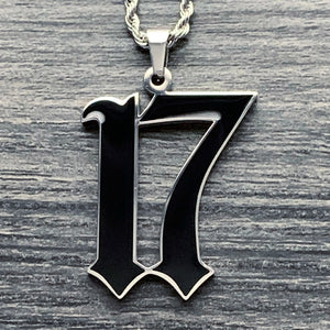 Black '17' Necklace