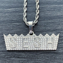 Load image into Gallery viewer, Iced Out &#39;SESH Crown&#39; Necklace
