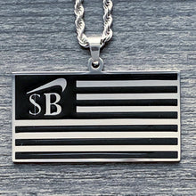 Load image into Gallery viewer, Black &#39;$B Flag&#39; Necklace
