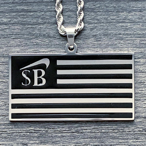 Black '$B Flag' Necklace