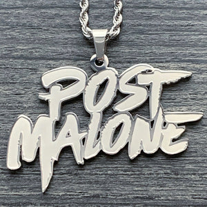 Etched 'Post Malone' Necklace