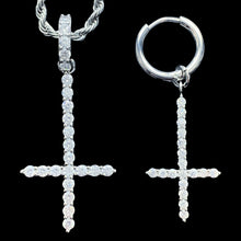 Load image into Gallery viewer, White &#39;Cross&#39; Necklace &amp; Earring Combo
